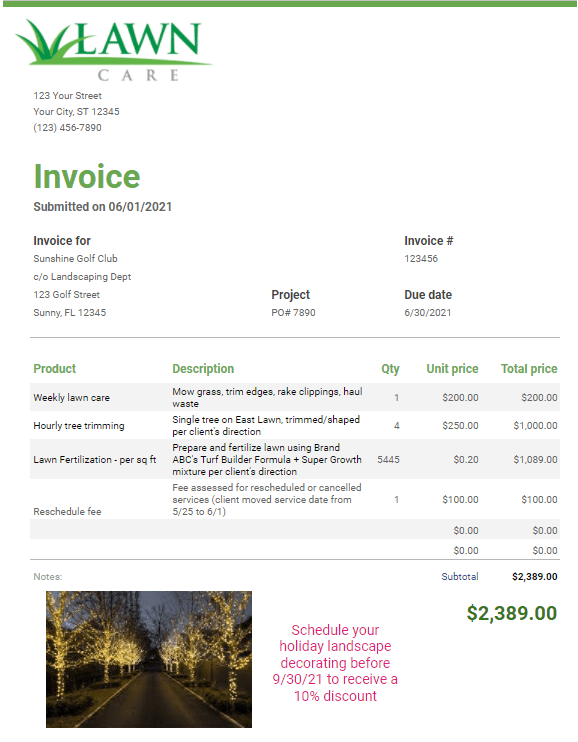 invoices that perform