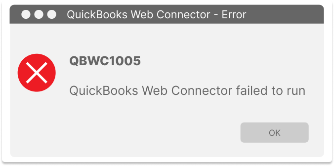 QuickBooks Web Connector Error 1005