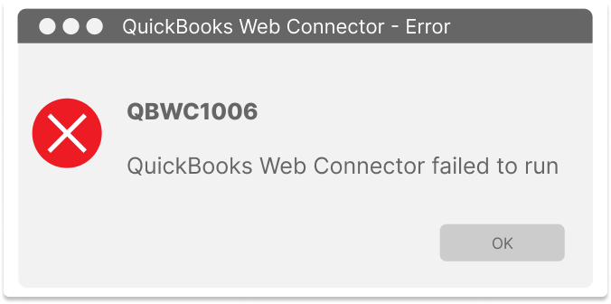 QuickBooks Web Connector Error 1006