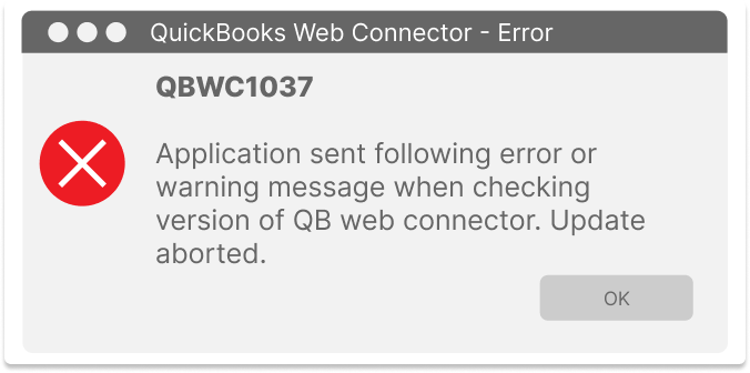 QuickBooks Web Connector Error 1037