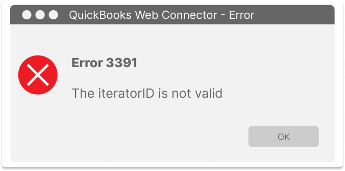 QuickBooks Web Connector Error 3391