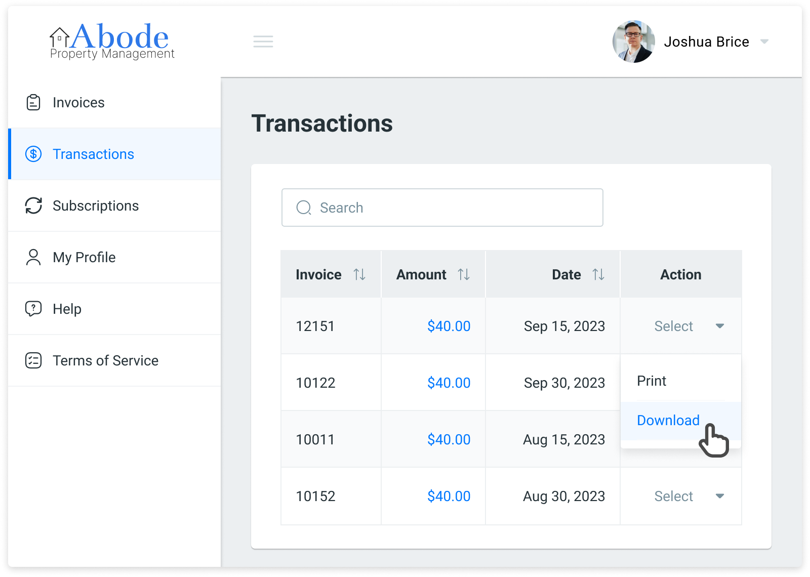 Chargezoom Customer portal Transactions_Customer Portal 