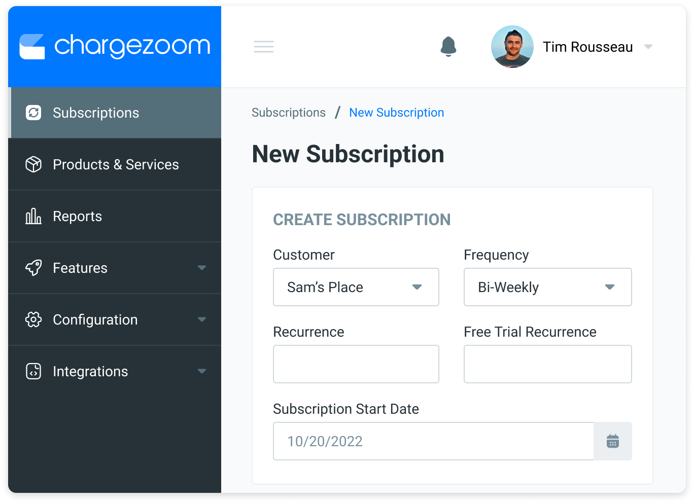 Chargezoom- New Subscription