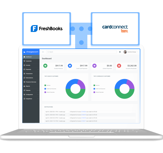 CardConnect payments to FreshBooks