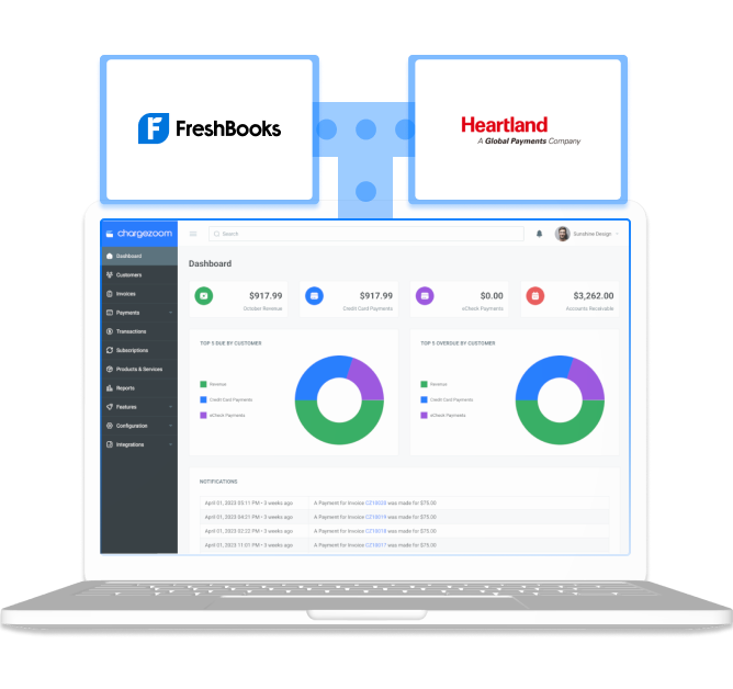 Heartland payments to FreshBooks