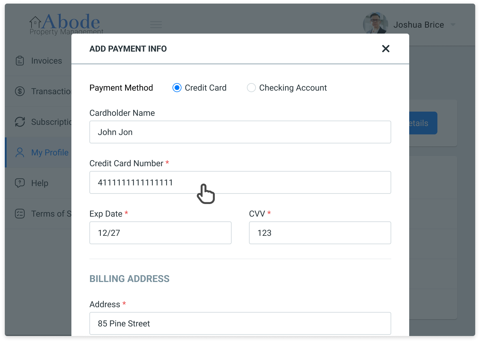 Chargezoom_customer Portal_ Add Payment method_Customer Portal -2