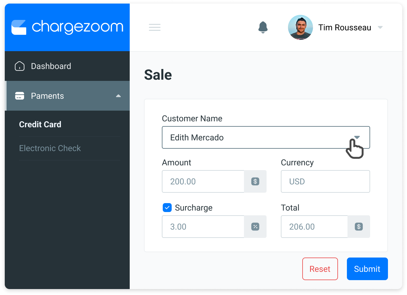 Credit Card Sales on ChargeZoom Platform