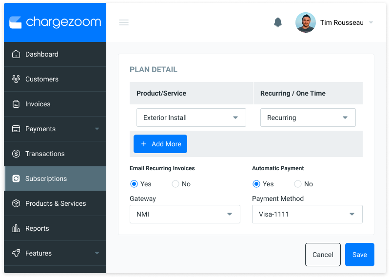 Chargezoom Recurring Payments